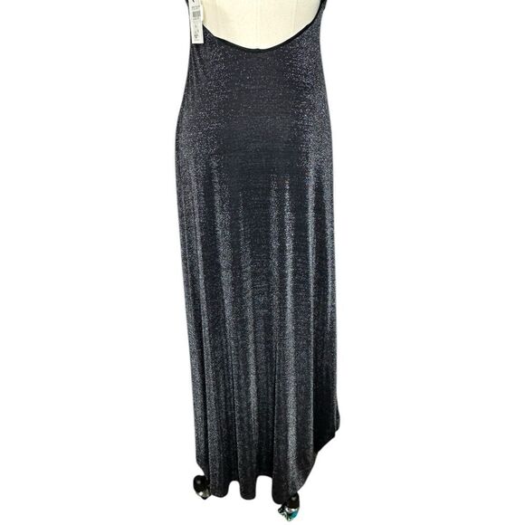 Calvin Klein Black Silver Metallic Strapless Cocktail Maxi Dress | Size 6 - Picture 11 of 14